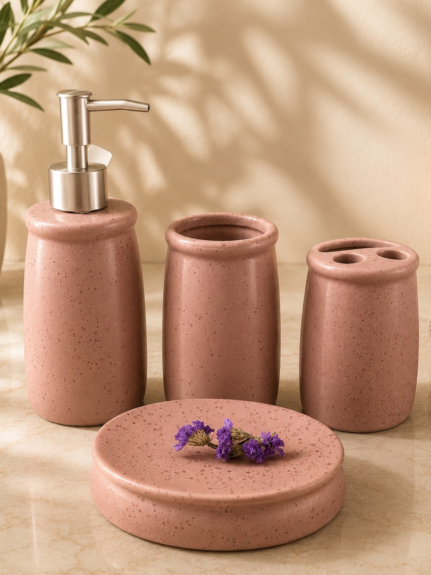 Blush Stone Bathroom Set