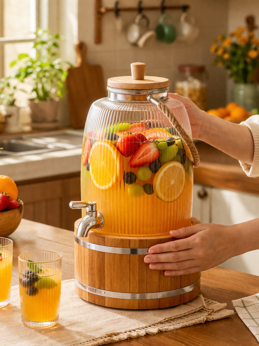 Vintage Ribbed Glass Dispenser (3 L)