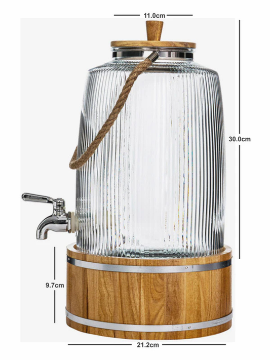 Vintage Ribbed Glass Dispenser (3 L)
