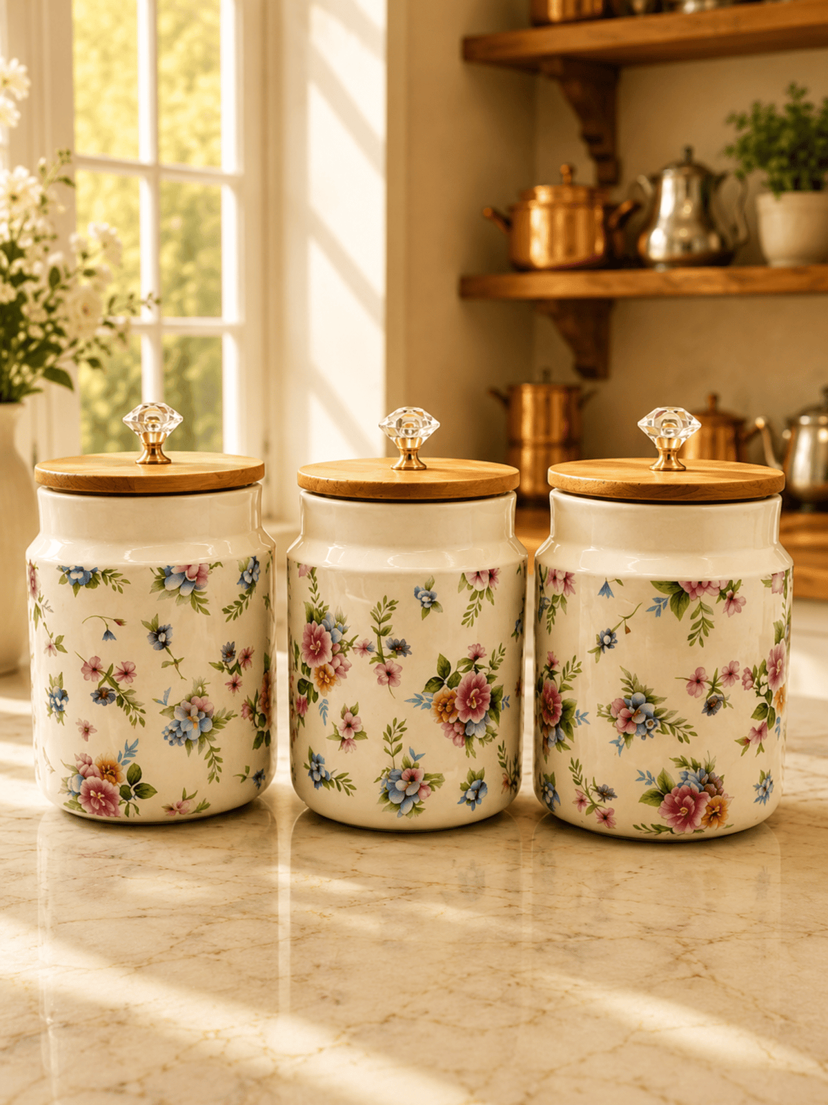 Bloom & Store – Floral Storage Jar Set