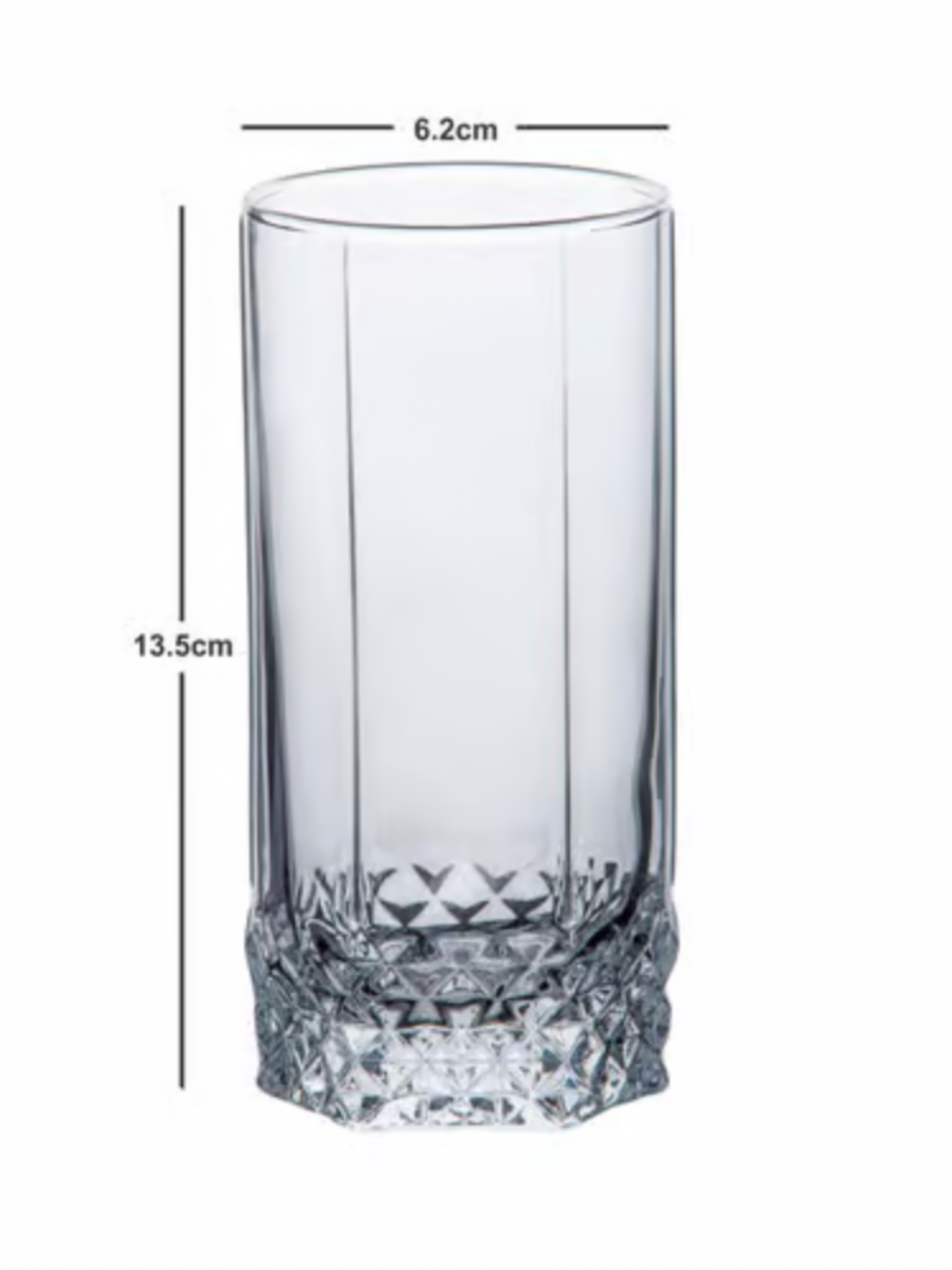 Crystal Edge Tall Glass Set Of 6 (330 ML)