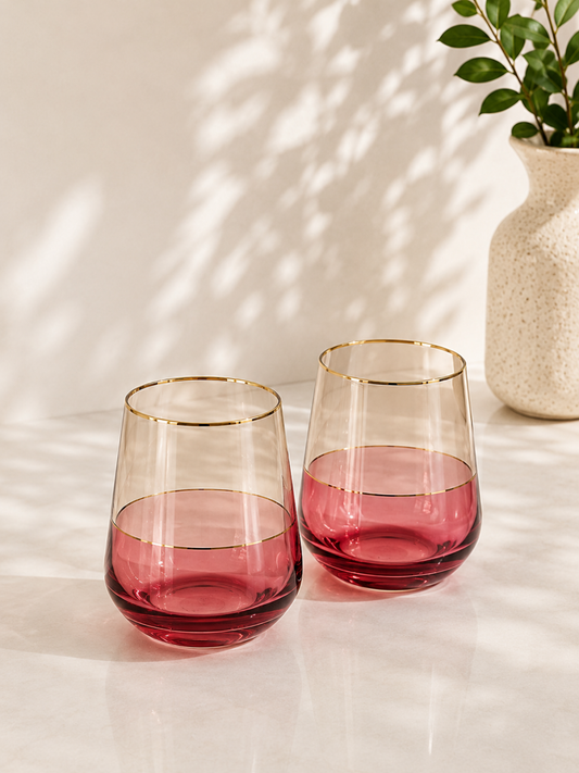 Cobalt Gold Rim Luxe Glass (Set of 6)
