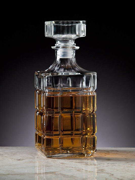Atlas Grid Crystal Decanter 750 ML & Glasses (Set Of 6)