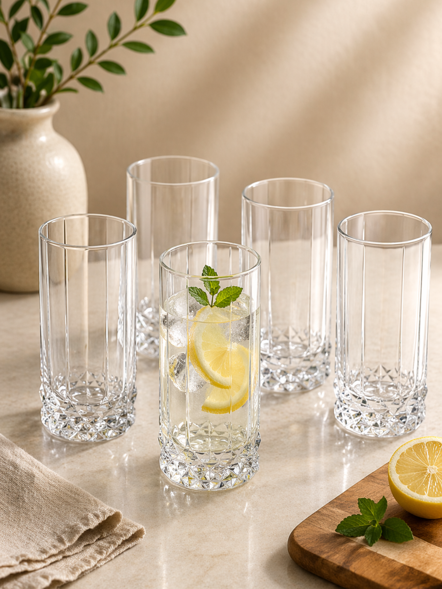 Crystal Edge Tall Glass Set Of 6 (330 ML)