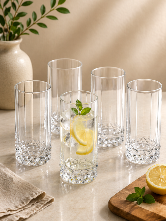 Crystal Edge Tall Glass Set Of 6 (330 ML)