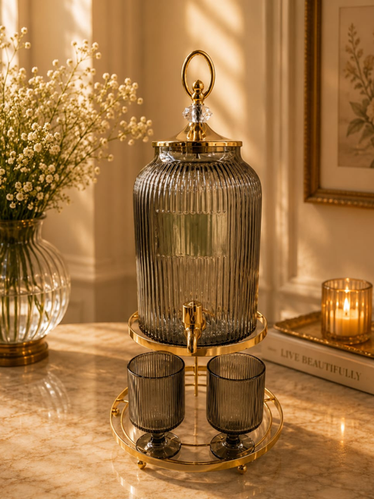 Regal Ribbed Beverage Dispenser Set