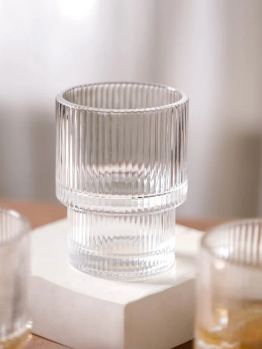Aura Ribbed Stack Whiskey Glasses (Set Of 6)