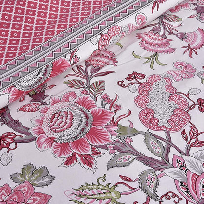 Pink Patang – Ethnic Jaipuri Printed Bedsheet Set with Pillow Covers