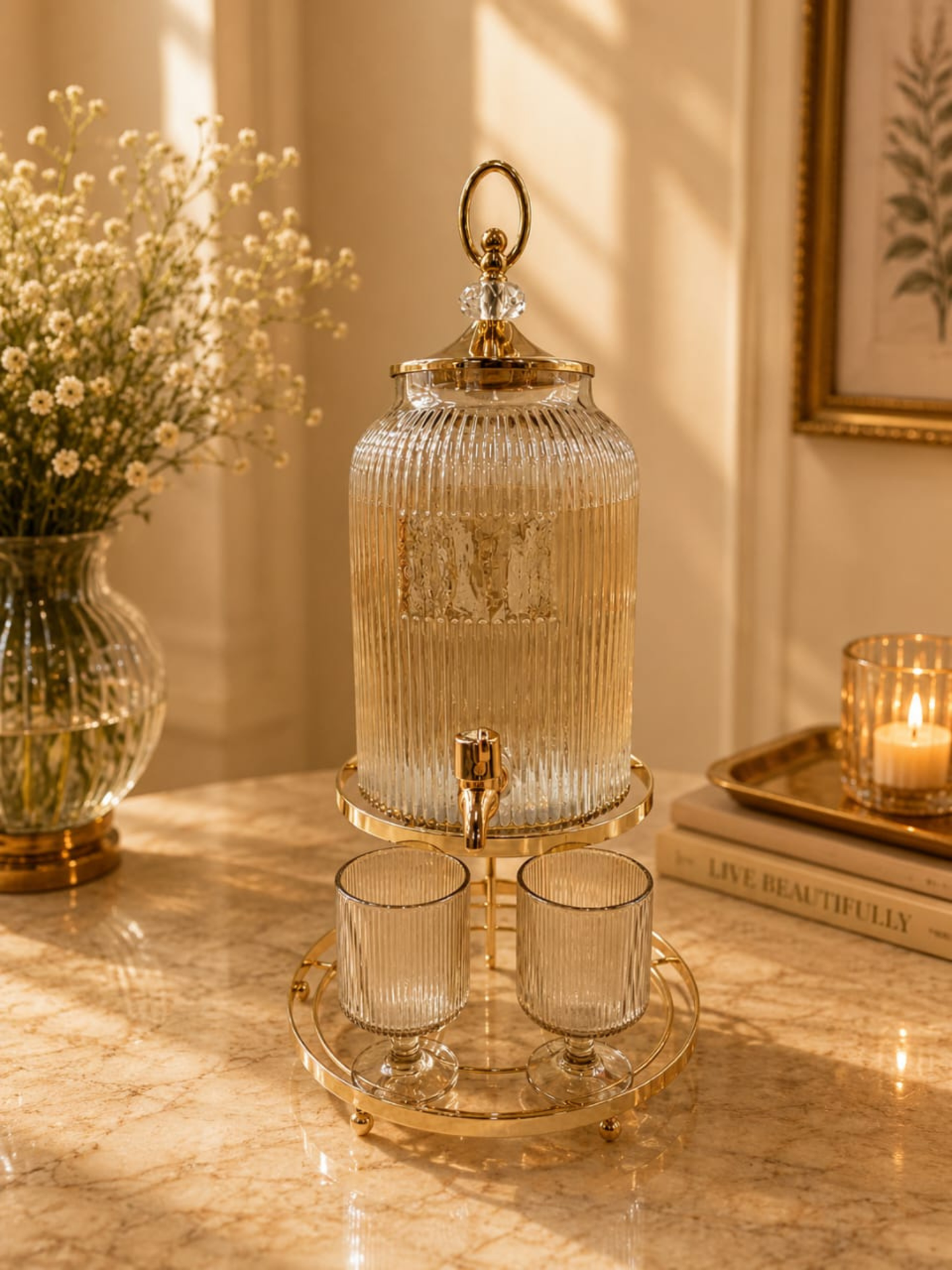 Regal Ribbed Beverage Dispenser Set