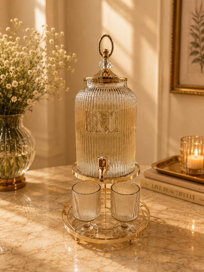 Regal Ribbed Beverage Dispenser Set