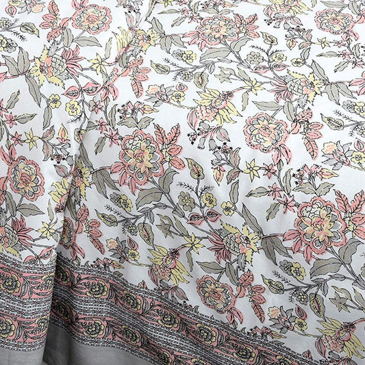 Rangrez Bloom – Ethnic Jaipuri Printed Bedsheet Set with Pillow Covers