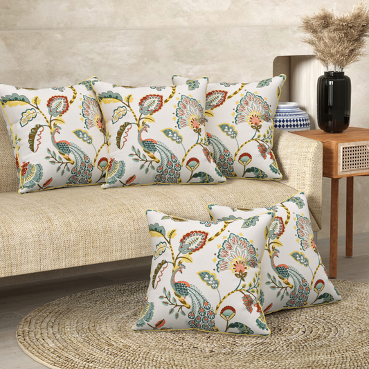 Paisley Charm Anokhi Cotton Cushion Covers - 16x16 Inches