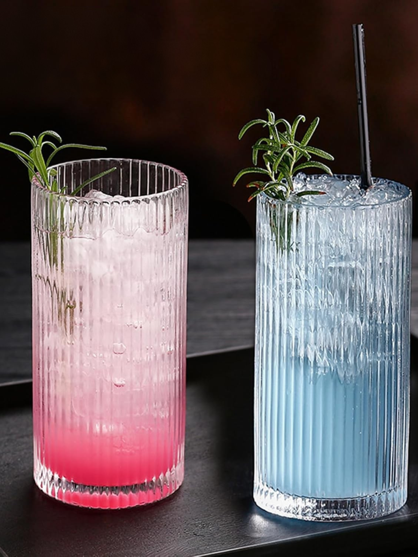 Summer Luxe Ribbed Glass Set Of 6 (480 ML)