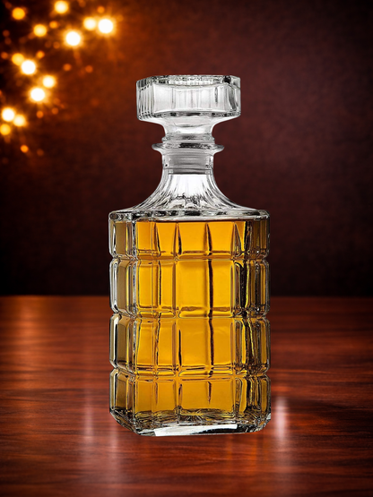 Atlas Grid Crystal Decanter 750 ML & Glasses (Set Of 6)