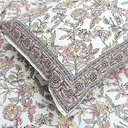 Rangrez Bloom – Ethnic Jaipuri Printed Bedsheet Set with Pillow Covers