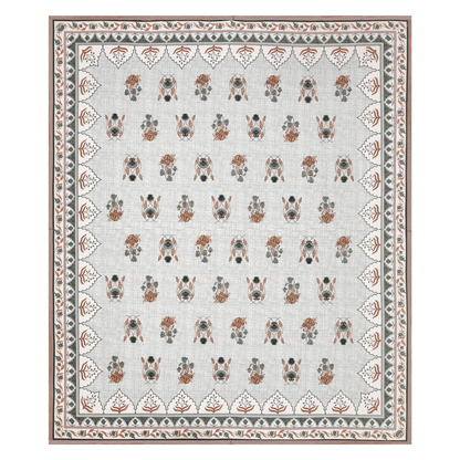 Gulmohar Desert Bloom Pure Cotton Double Bedsheet with 2 Pillow Covers