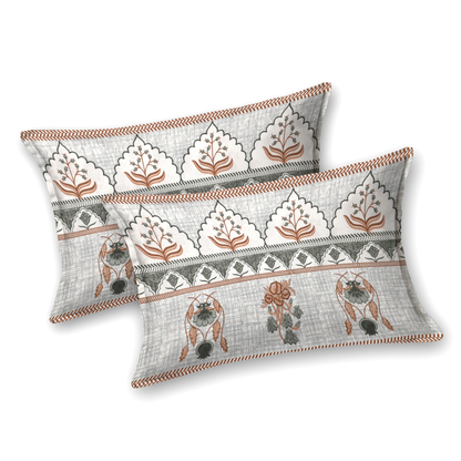 Gulmohar Desert Bloom Pure Cotton Double Bedsheet with 2 Pillow Covers