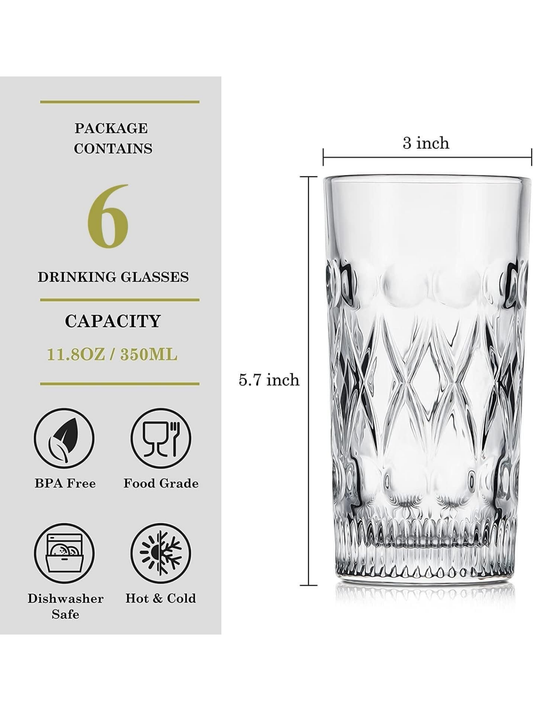 Diamond Cut Drinkware (Set Of 6)