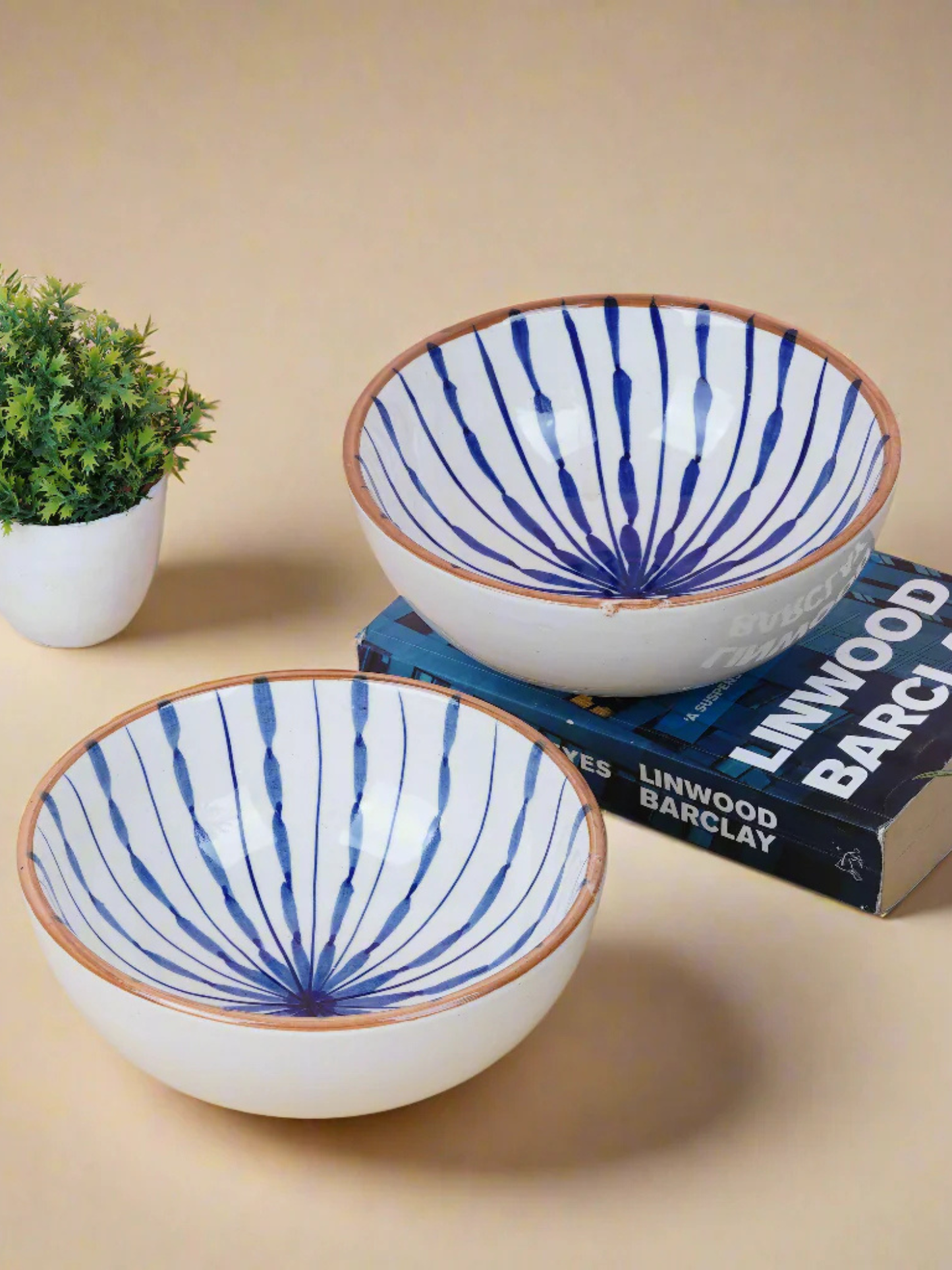 Blue Radiance Hand-Painted Bowl – 6 Inch