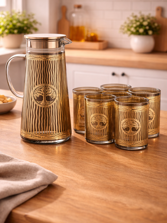 Regal Gold Tree Drinkware Set