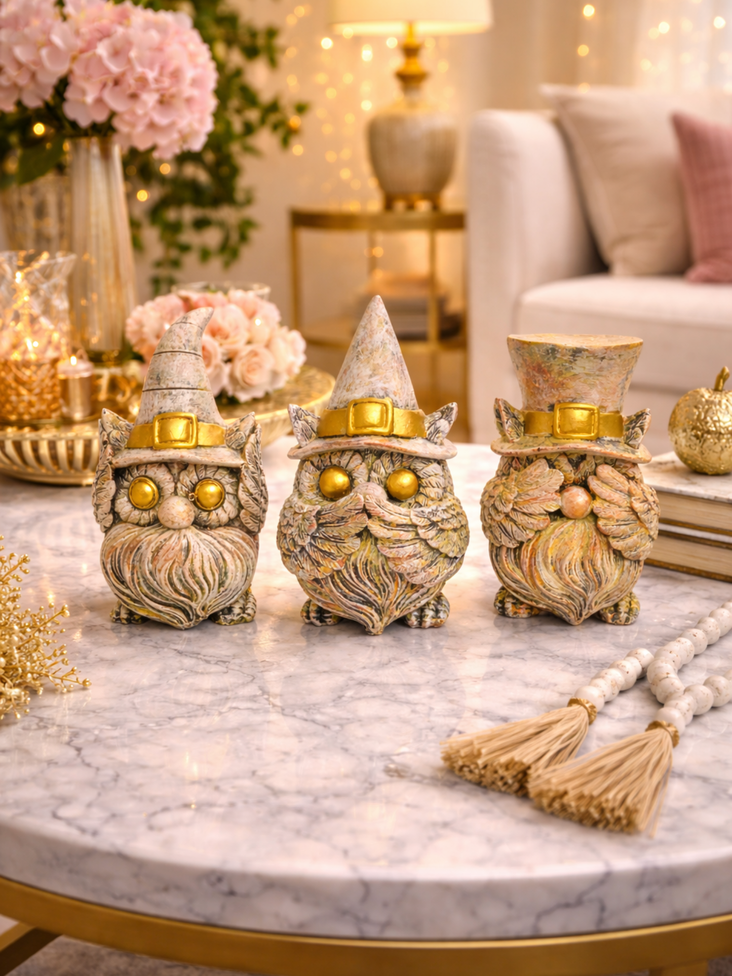 Rustic Harmony Gnome Trio