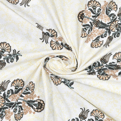 Green Garden Glory Sanganeri Single Bedsheet with 1 Pillow Cover Printed Flat Bed Sheet (60" x 90")