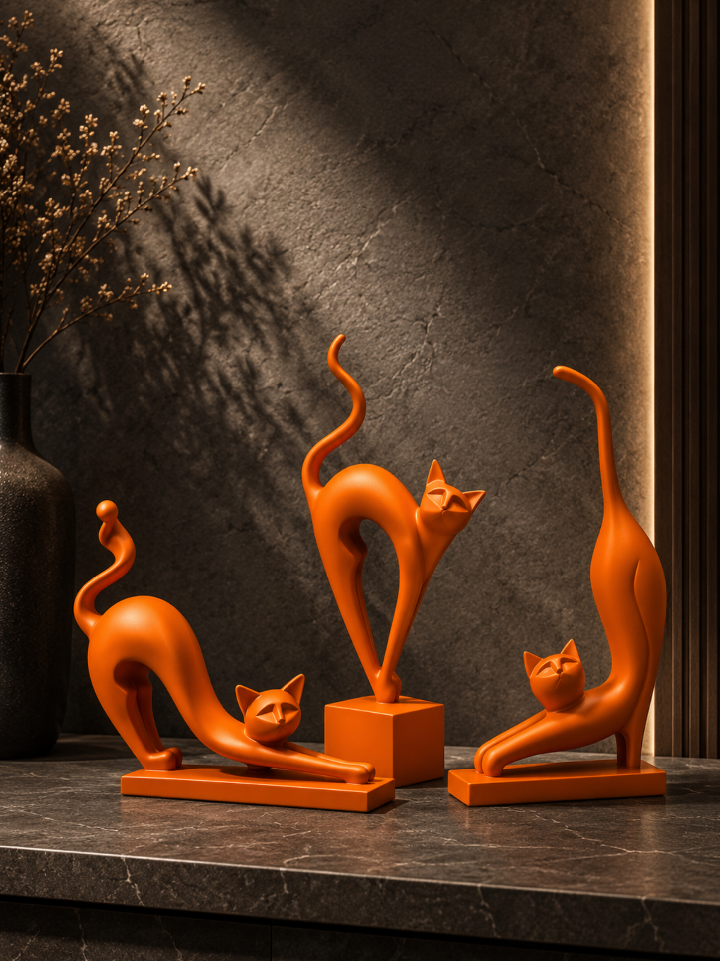 Contemporary Cat Art Figurine