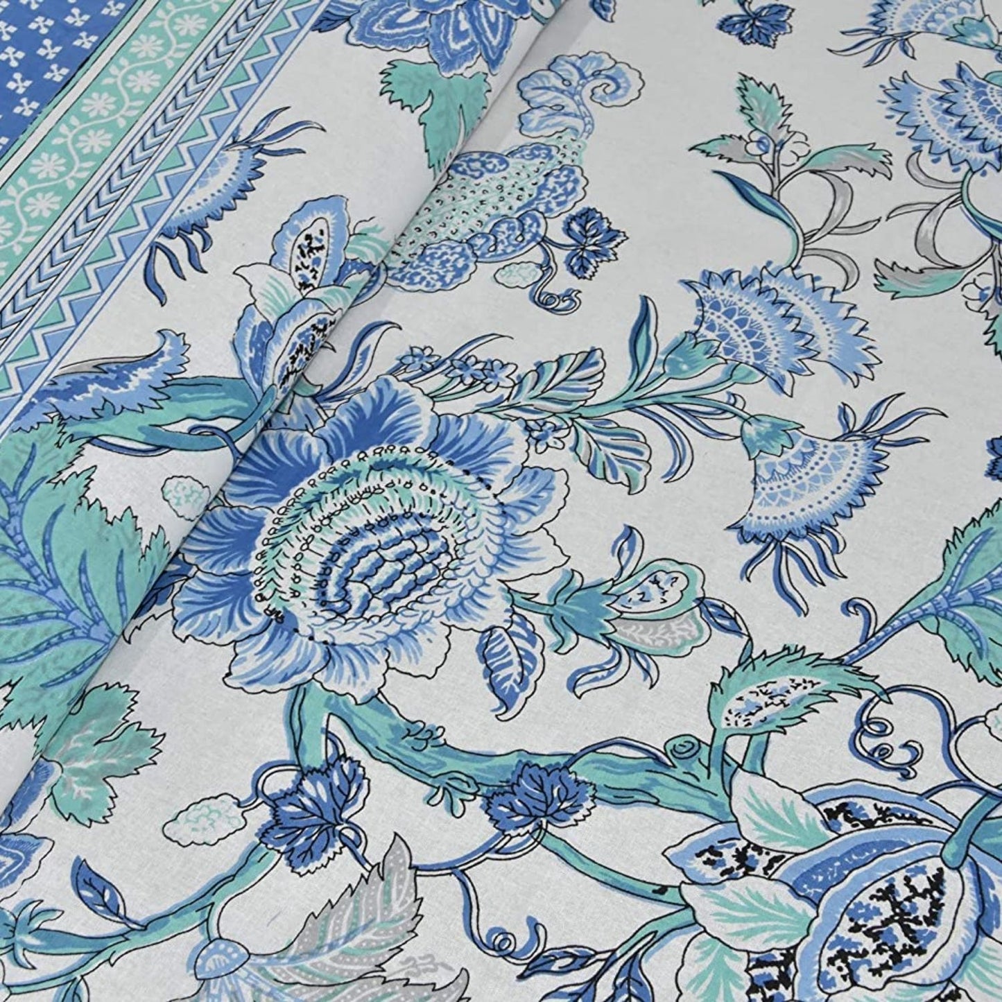 Summer Dew – Ethnic Jaipuri Printed Bedsheet Set with Pillow Covers