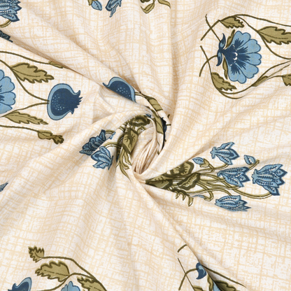 Gulmohar Saffron Meadow Pure Cotton Double Bedsheet with 2 Pillow Covers