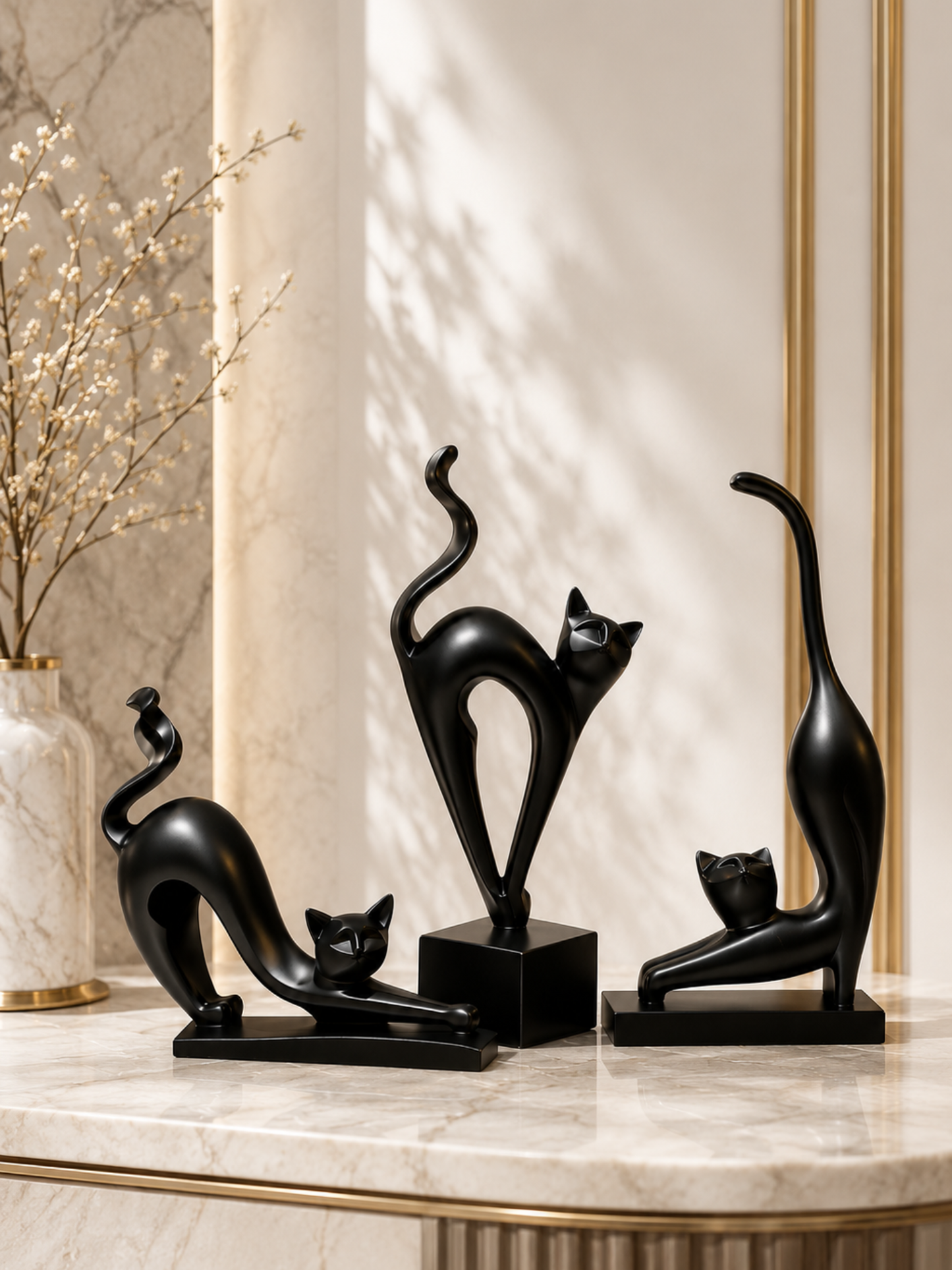Contemporary Cat Art Figurine