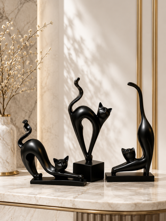 Contemporary Cat Art Figurine