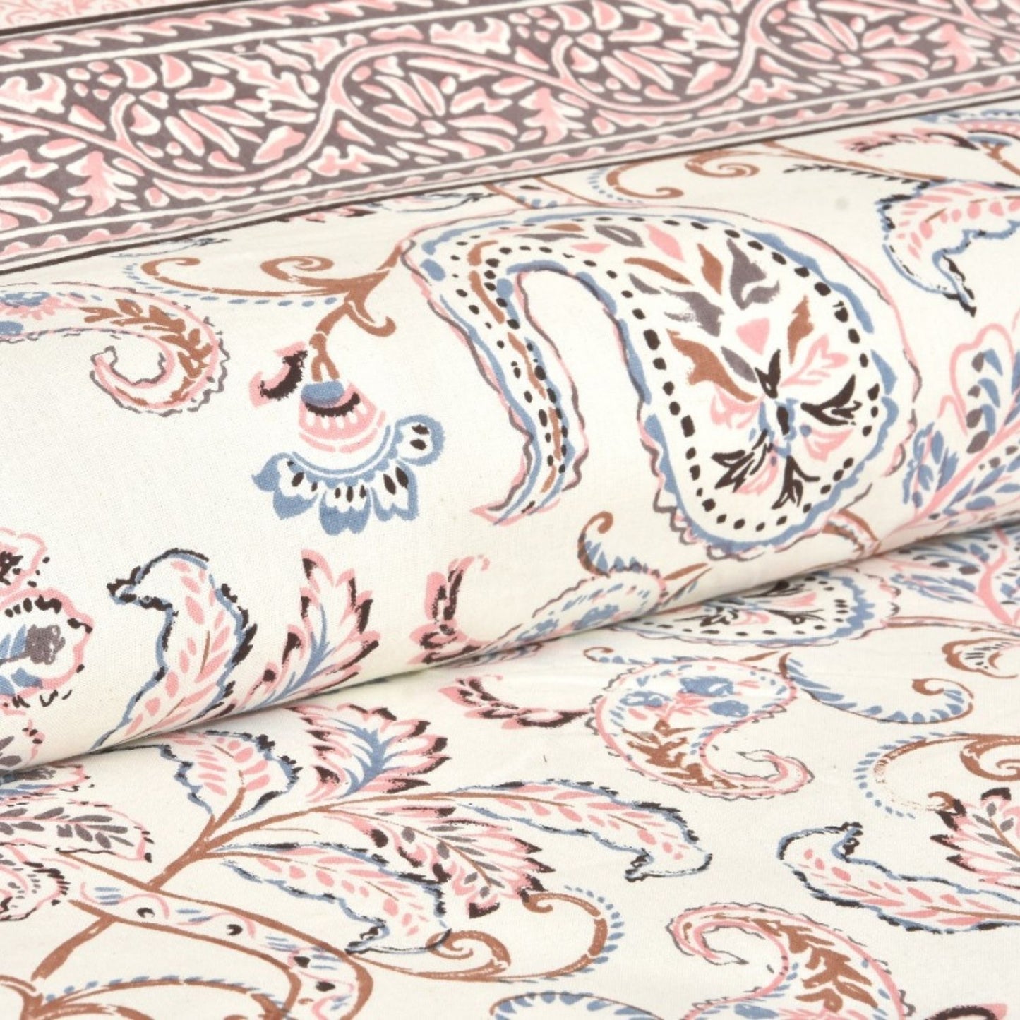 Timeless Traditions Sanganeri Single Bedsheet with 1 Pillow Cover Printed Flat Bed Sheet (60" x 90")