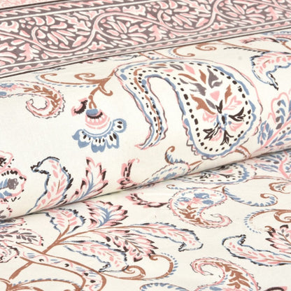 Timeless Traditions Sanganeri Single Bedsheet with 1 Pillow Cover Printed Flat Bed Sheet (60" x 90")