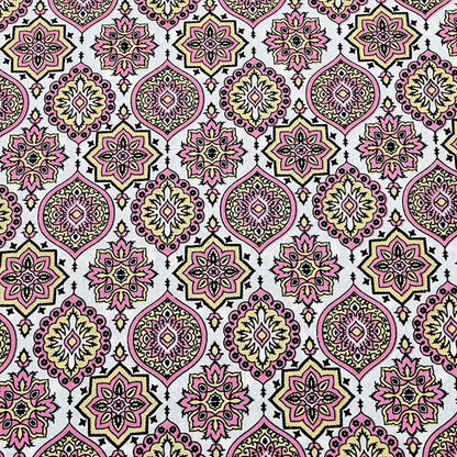 Rosy Royalty – Ethnic Jaipuri Printed Bedsheet Set with Pillow Covers