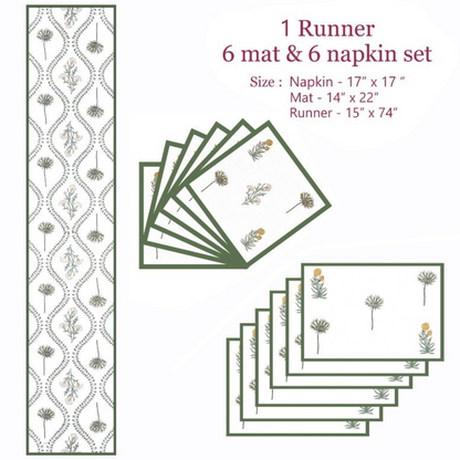 Olive Whisper Table Mat Set