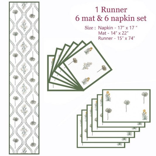 Olive Whisper Table Mat Set