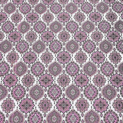 Rosy Royalty – Ethnic Jaipuri Printed Bedsheet Set with Pillow Covers