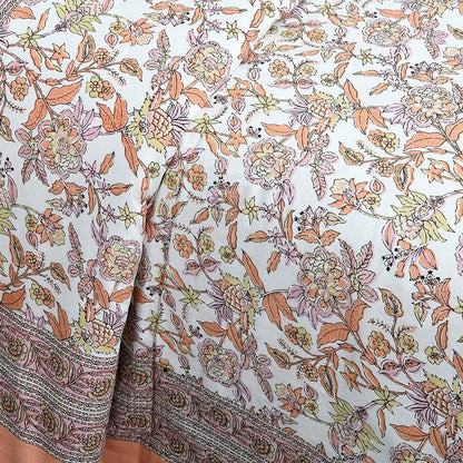 Phoolwadi Essence– Ethnic Jaipuri Printed Bedsheet Set with Pillow Covers