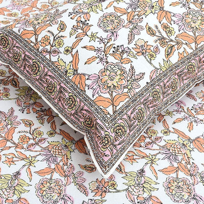 Phoolwadi Essence– Ethnic Jaipuri Printed Bedsheet Set with Pillow Covers
