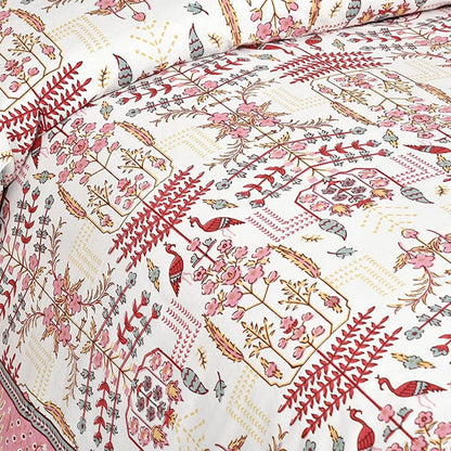 Pastel Serenity Sanganeri Single Bedsheet with 1 Pillow Cover Printed Flat Bed Sheet (60" x 90")