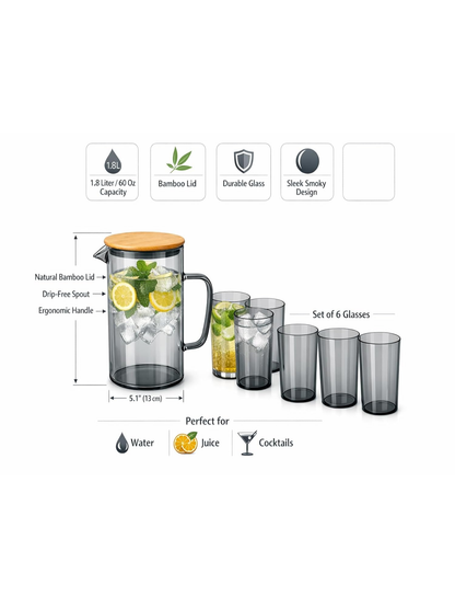 Smoke Luxe Jug & Glass Set