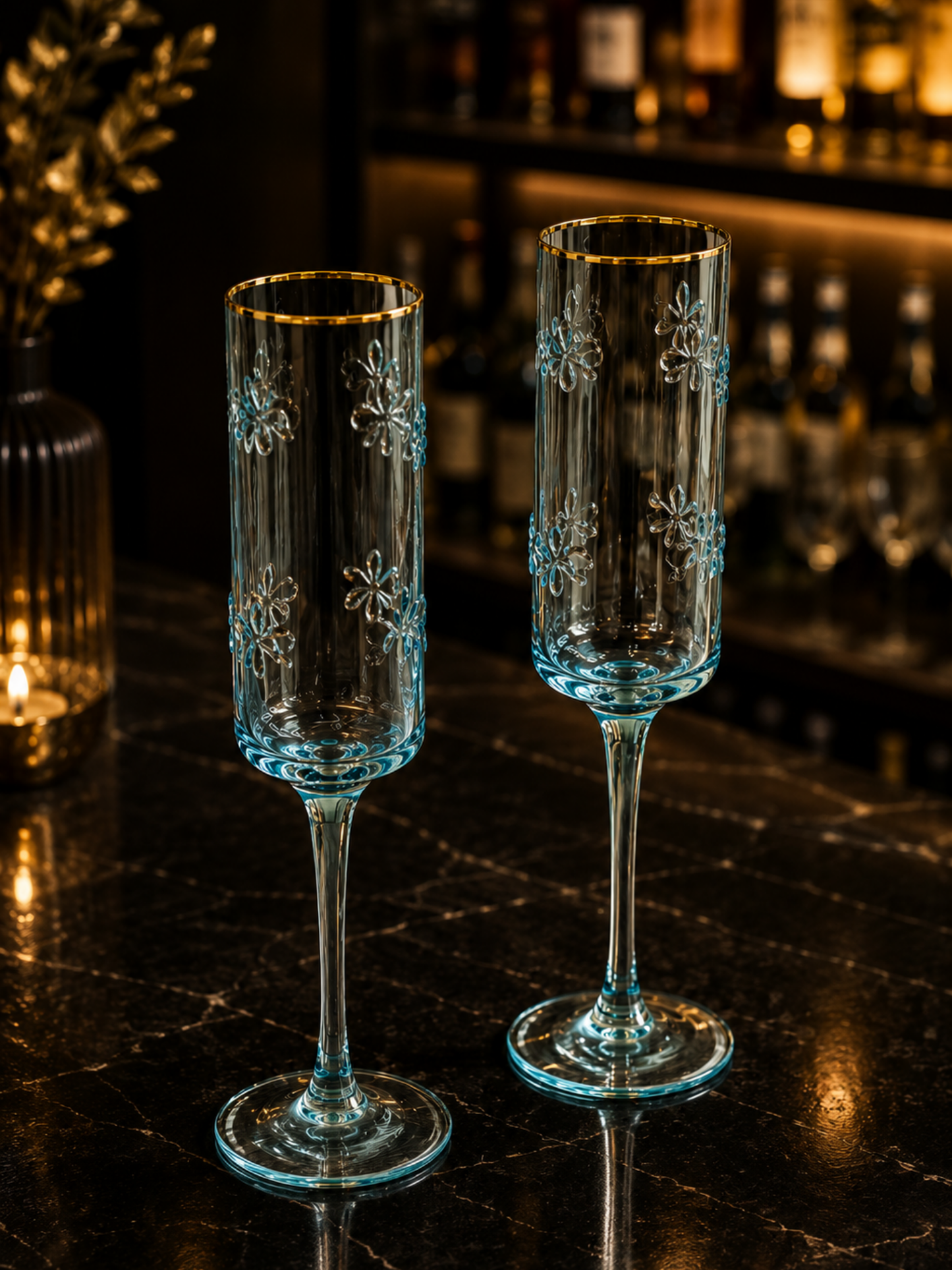 Celeste Champagne Flute Set