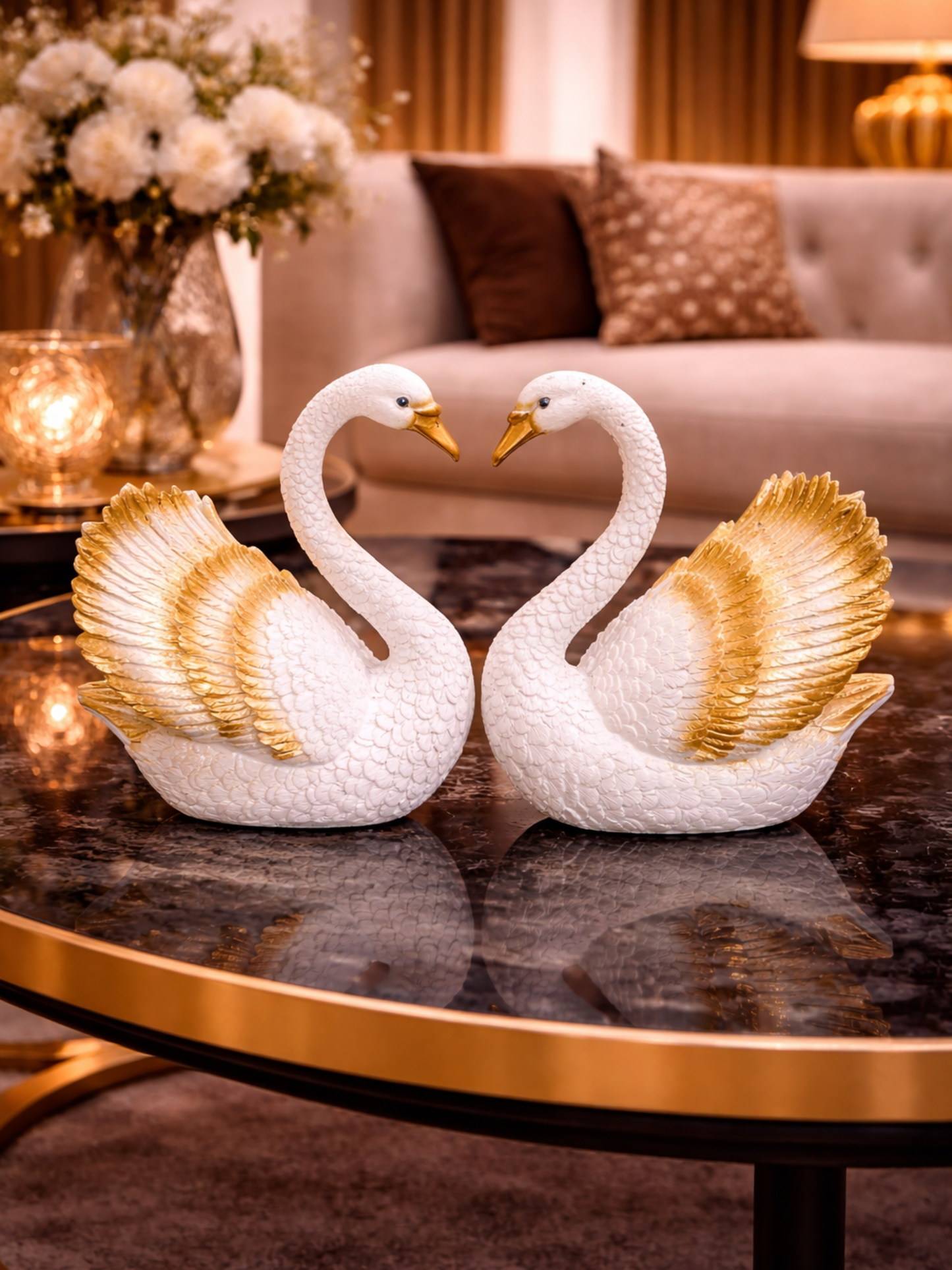 Golden Grace Swan Pair