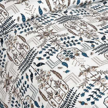 Classic Charisma Sanganeri Single Bedsheet with 1 Pillow Cover Printed Flat Bed Sheet (60" x 90")