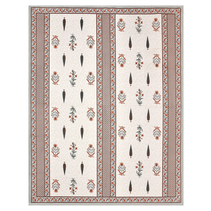 Gulmohar Blush Botanics Pure Cotton Double Bedsheet with 2 Pillow Covers
