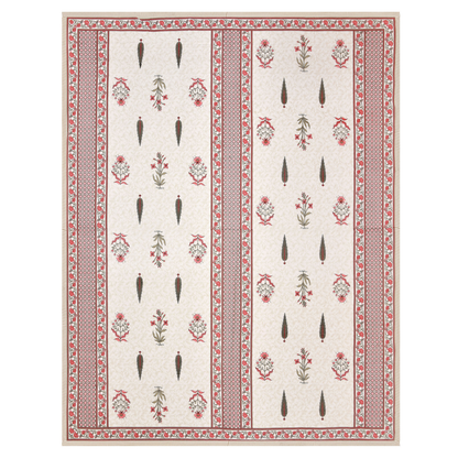 Gulmohar Madhubani Mist Pure Cotton Double Bedsheet with 2 Pillow Covers