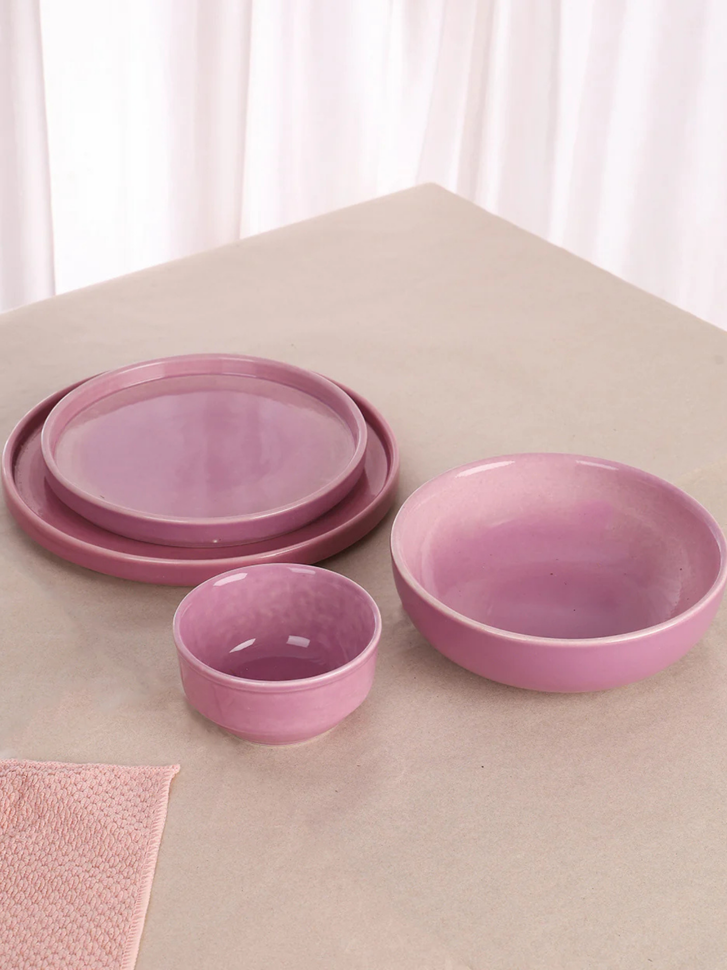 Pink Whisper Studio Pottery Ceremic Dinner Set