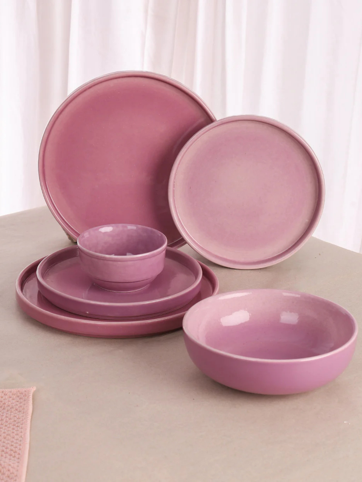 Pink Whisper Studio Pottery Ceremic Dinner Set