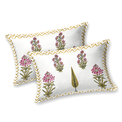 Kalakriti Mustard Mirage Pure Cotton Double Bedsheet with 2 Pillow Covers