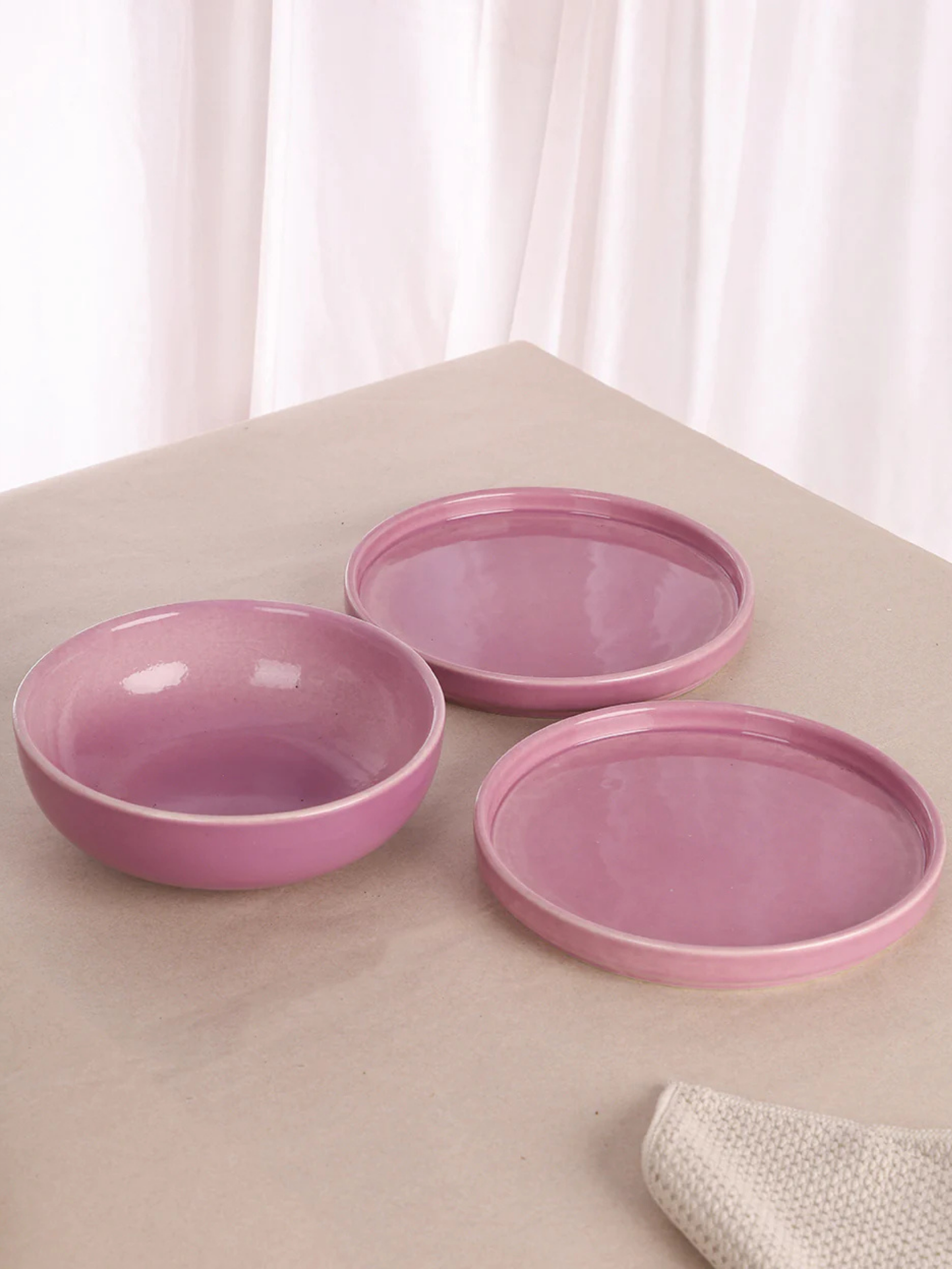 Pink Whisper Studio Pottery Ceremic Dinner Set